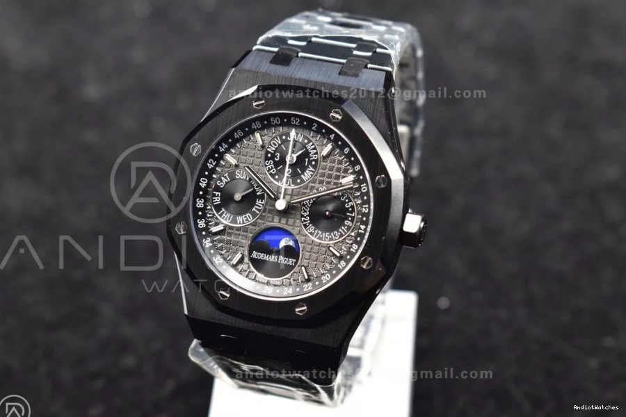 1044 APSF1:1 Calendar Ceramic V Edition Black A5134 41mm Oak Royal Dial GoAnywhere Perpetual Bracelet Black Ceramic on Best 0128